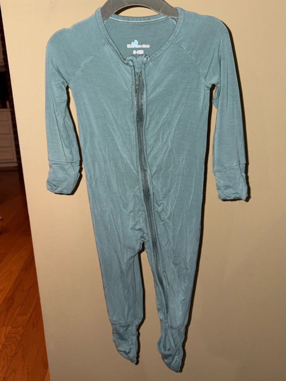 Little One Shop Blue Bamboo Footie PJ 6-12 months